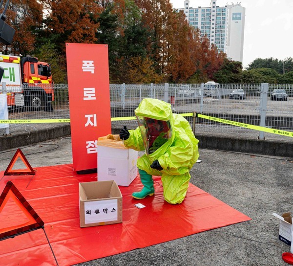 2025년 생물테러 위기대응 훈련하는 모습
